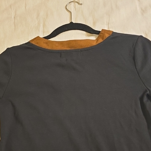 Lauren Ralph Lauren Black Dress with Brown V-Neck - Picture 9 of 9